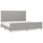 Light gray fabric bed frame with headboard 200x200 cm by vidaXL, Beds and slatted bases - Ref: Foro24-3124919, Price: 241,40 ...