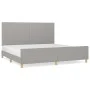 Light gray fabric bed frame with headboard 200x200 cm by vidaXL, Beds and slatted bases - Ref: Foro24-3124919, Price: 233,41 ...