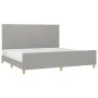 Light gray fabric bed frame with headboard 200x200 cm by vidaXL, Beds and slatted bases - Ref: Foro24-3124919, Price: 233,41 ...