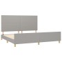 Light gray fabric bed frame with headboard 200x200 cm by vidaXL, Beds and slatted bases - Ref: Foro24-3124919, Price: 241,40 ...