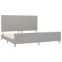 Light gray fabric bed frame with headboard 200x200 cm by vidaXL, Beds and slatted bases - Ref: Foro24-3124919, Price: 233,41 ...