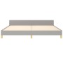 Estructura de cama con cabecero de tela gris claro 200x200 cm