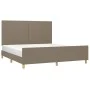 Bed frame with headboard in taupe gray fabric 160x200 cm by vidaXL, Beds and slatted bases - Ref: Foro24-3124907, Price: 237,...