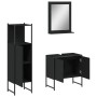 Set de muebles de baño 3 piezas madera contrachapada negro
