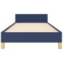 Bed frame with blue fabric headboard 100x200 cm by vidaXL, Beds and slatted bases - Ref: Foro24-3125039, Price: 134,38 €, Dis...