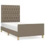 Bed frame with headboard in taupe gray fabric 100x200 cm by vidaXL, Beds and slatted bases - Ref: Foro24-3125280, Price: 156,...