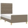 Bed frame with headboard in taupe gray fabric 100x200 cm by vidaXL, Beds and slatted bases - Ref: Foro24-3125280, Price: 156,...