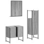Set de muebles de baño 3 pzas madera contrachapada gris sonoma