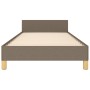 Bed frame with headboard in taupe gray fabric 100x200 cm by vidaXL, Beds and slatted bases - Ref: Foro24-3125280, Price: 156,...