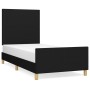 Bed frame with black fabric headboard 90x200 cm by vidaXL, Beds and slatted bases - Ref: Foro24-3124865, Price: 141,82 €, Dis...