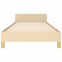 Bed frame with cream fabric headboard 90x190 cm by vidaXL, Beds and slatted bases - Ref: Foro24-3125022, Price: 152,02 €, Dis...