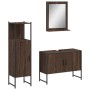 Set de muebles de baño 3 pzas madera contrachapada roble marrón