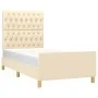 Estructura de cama con cabecero de tela color crema 90x200 cm de vidaXL, Camas y somieres - Ref: Foro24-3125273, Precio: 161,...