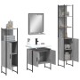 Set de armario de baño 4 pzas madera contrachapada gris sonoma
