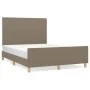 Bed frame with headboard in taupe gray fabric 140x190 cm by vidaXL, Beds and slatted bases - Ref: Foro24-3124891, Price: 240,...