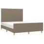 Bed frame with headboard in taupe gray fabric 140x190 cm by vidaXL, Beds and slatted bases - Ref: Foro24-3124891, Price: 240,...