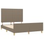 Bed frame with headboard in taupe gray fabric 140x190 cm by vidaXL, Beds and slatted bases - Ref: Foro24-3124891, Price: 231,...