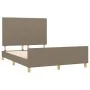 Bed frame with headboard in taupe gray fabric 140x190 cm by vidaXL, Beds and slatted bases - Ref: Foro24-3124891, Price: 240,...