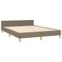 Bed frame with headboard in taupe gray fabric 140x190 cm by vidaXL, Beds and slatted bases - Ref: Foro24-3124891, Price: 240,...