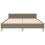 Bed frame with headboard in taupe gray fabric 140x190 cm by vidaXL, Beds and slatted bases - Ref: Foro24-3124891, Price: 240,...