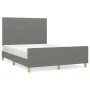 Bed frame with headboard in dark gray fabric 140x200 cm by vidaXL, Beds and slatted bases - Ref: Foro24-3124896, Price: 230,3...