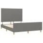 Bed frame with headboard in dark gray fabric 140x200 cm by vidaXL, Beds and slatted bases - Ref: Foro24-3124896, Price: 230,3...