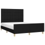 Bed frame with black fabric headboard 140x190 cm by vidaXL, Beds and slatted bases - Ref: Foro24-3125051, Price: 216,38 €, Di...