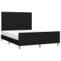 Bed frame with black fabric headboard 140x190 cm by vidaXL, Beds and slatted bases - Ref: Foro24-3125051, Price: 233,00 €, Di...