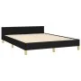Bed frame with black fabric headboard 140x190 cm by vidaXL, Beds and slatted bases - Ref: Foro24-3125051, Price: 233,00 €, Di...