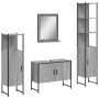 Set de armario de baño 4 pzas madera contrachapada gris sonoma