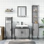 Set de armario de baño 4 pzas madera contrachapada gris sonoma