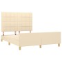 Bed frame with cream fabric headboard 140x190 cm by vidaXL, Beds and slatted bases - Ref: Foro24-3125054, Price: 216,26 €, Di...