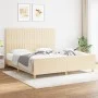 Bed frame with cream fabric headboard 180x200 cm by vidaXL, Beds and slatted bases - Ref: Foro24-3125240, Price: 271,04 €, Di...