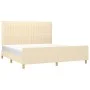 Bed frame with cream fabric headboard 180x200 cm by vidaXL, Beds and slatted bases - Ref: Foro24-3125240, Price: 271,04 €, Di...