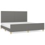 Bed frame with headboard dark gray fabric 200x200 cm by vidaXL, Beds and slatted bases - Ref: Foro24-3124920, Price: 245,58 €...