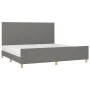 Bed frame with headboard dark gray fabric 200x200 cm by vidaXL, Beds and slatted bases - Ref: Foro24-3124920, Price: 246,84 €...