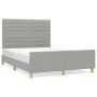 Light gray fabric bed frame with headboard 140x190 cm by vidaXL, Beds and slatted bases - Ref: Foro24-3125130, Price: 221,37 ...