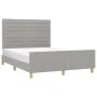 Light gray fabric bed frame with headboard 140x190 cm by vidaXL, Beds and slatted bases - Ref: Foro24-3125130, Price: 221,37 ...