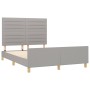 Light gray fabric bed frame with headboard 140x190 cm by vidaXL, Beds and slatted bases - Ref: Foro24-3125130, Price: 225,71 ...