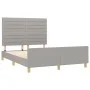 Light gray fabric bed frame with headboard 140x190 cm by vidaXL, Beds and slatted bases - Ref: Foro24-3125130, Price: 221,37 ...