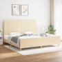 Estructura de cama con cabecero de tela color crema 200x200 cm de vidaXL, Camas y somieres - Ref: Foro24-3125086, Precio: 234...