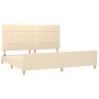 Bed frame with cream fabric headboard 200x200 cm by vidaXL, Beds and slatted bases - Ref: Foro24-3125086, Price: 234,16 €, Di...