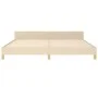 Bed frame with cream fabric headboard 200x200 cm by vidaXL, Beds and slatted bases - Ref: Foro24-3125086, Price: 231,99 €, Di...