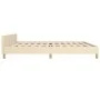 Bed frame with cream fabric headboard 200x200 cm by vidaXL, Beds and slatted bases - Ref: Foro24-3125086, Price: 231,99 €, Di...