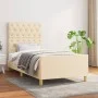 Bed frame with cream fabric headboard 80x200 cm by vidaXL, Beds and slatted bases - Ref: Foro24-3125257, Price: 165,25 €, Dis...