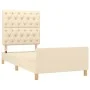 Bed frame with cream fabric headboard 80x200 cm by vidaXL, Beds and slatted bases - Ref: Foro24-3125257, Price: 165,25 €, Dis...