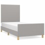 Light gray fabric bed frame with headboard 90x200 cm by vidaXL, Beds and slatted bases - Ref: Foro24-3124863, Price: 140,92 €...