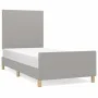 Light gray fabric bed frame with headboard 90x200 cm by vidaXL, Beds and slatted bases - Ref: Foro24-3124863, Price: 132,63 €...