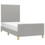 Light gray fabric bed frame with headboard 90x200 cm by vidaXL, Beds and slatted bases - Ref: Foro24-3124863, Price: 132,63 €...