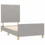 Light gray fabric bed frame with headboard 90x200 cm by vidaXL, Beds and slatted bases - Ref: Foro24-3124863, Price: 140,92 €...